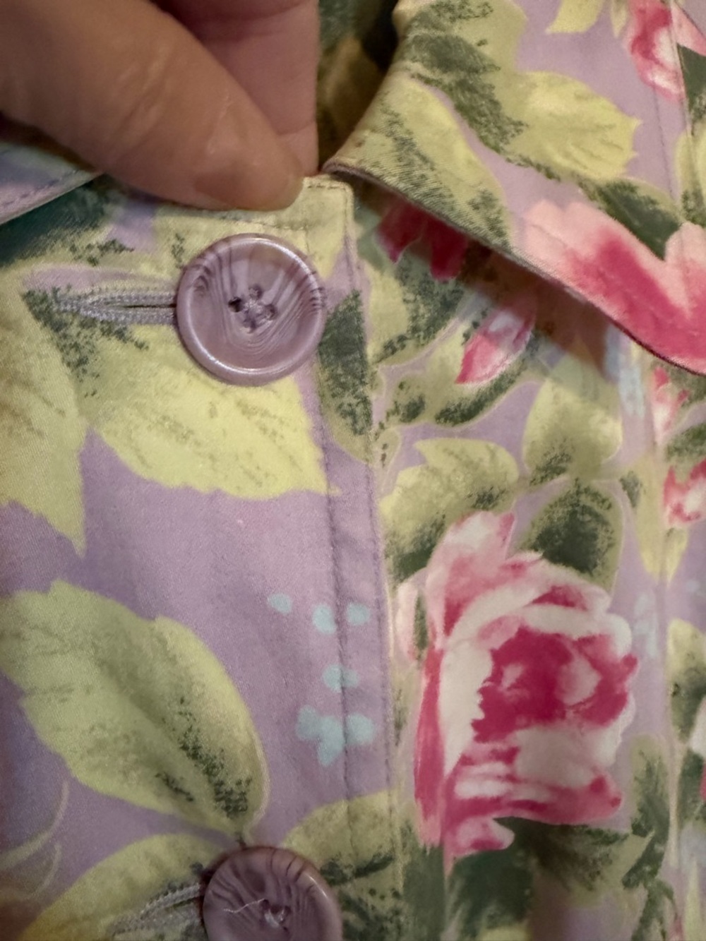 Jaclyn Smith Lavender & Green Floral Trench Coat - Picture 2 of 11